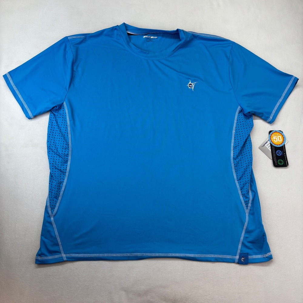 White Water Mens XXL Blue Fishing‎ Shirt UPF 50 SS-GRANDER2 No Limit Transport